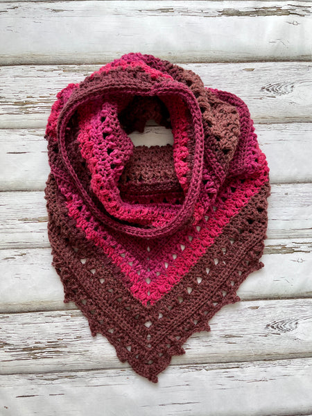 Oversized Bandana Cowl in Sour Cherry No. 2