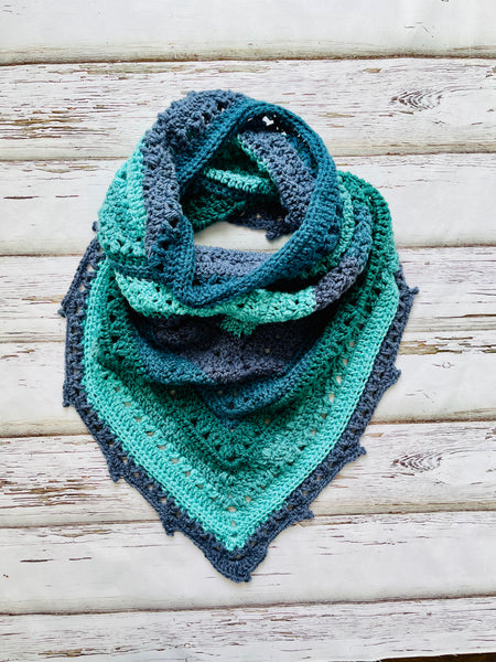 Oversized Bandana Cowl in Blueberry Shortcake