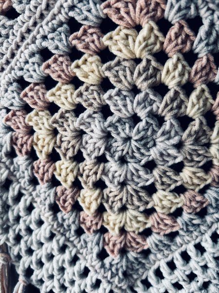 Grey Seashell Granny Square Top