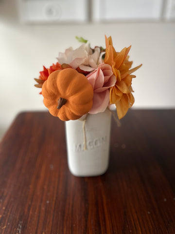 Linen White Fall Mason Jar