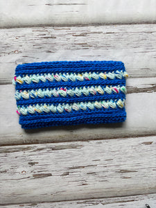 Blue Stripped Zipper Pouch