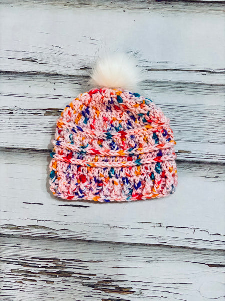 Mountain Ridge Pompom Hat