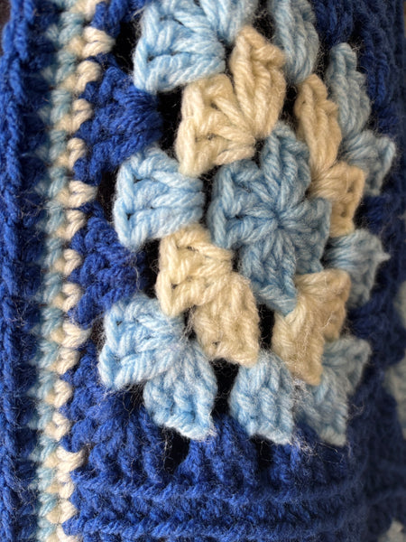 Blue Granny Square Cardigan