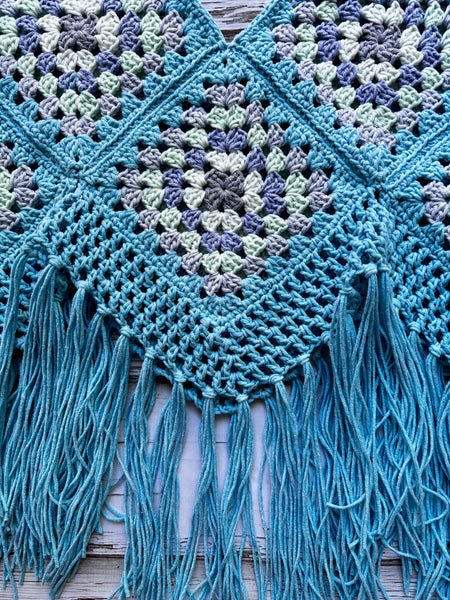 Blue Ocean Oasis Granny Square Top