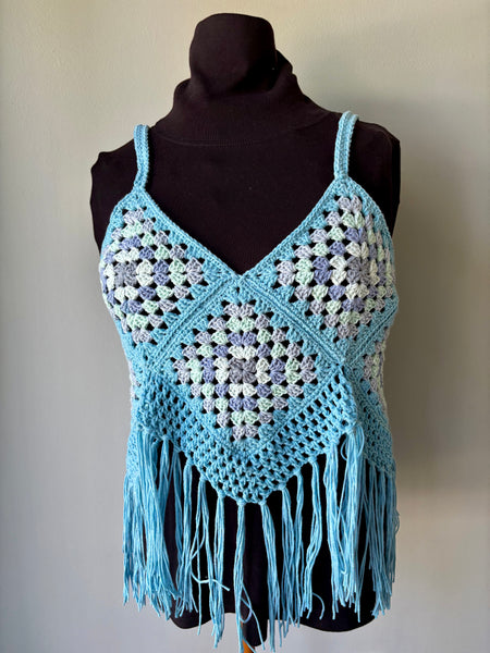 Blue Ocean Oasis Granny Square Top