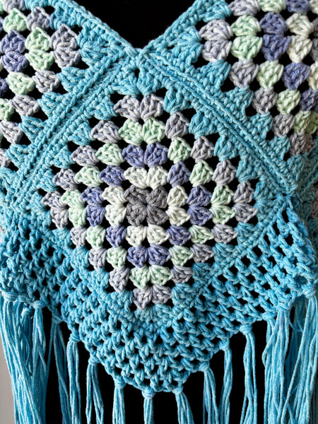 Blue Ocean Oasis Granny Square Top