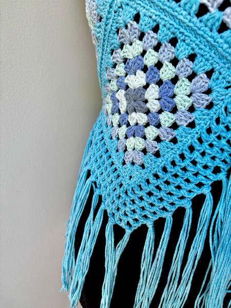 Blue Ocean Oasis Granny Square Top