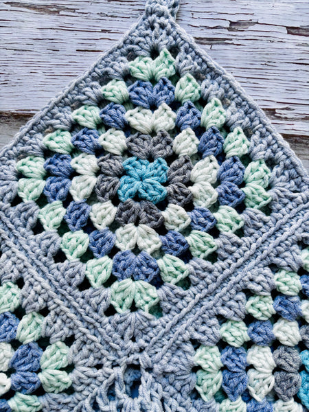 Light Grey Ocean Oasis Granny Square Top