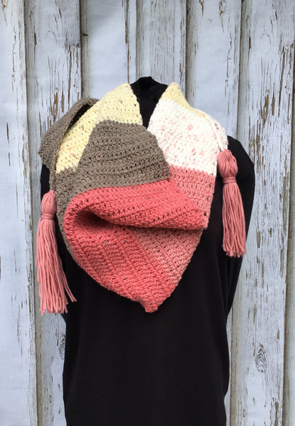 Cake Pop Kerchief Scarf with Tassels