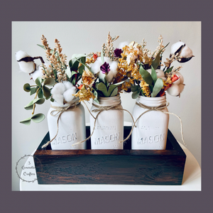 Fall Centrepiece with White Jars