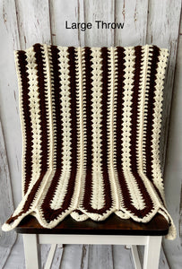 Cream and Brown Stripe Blanket